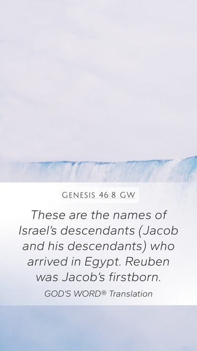 Genesis 46:8 GW Bible Verse Image