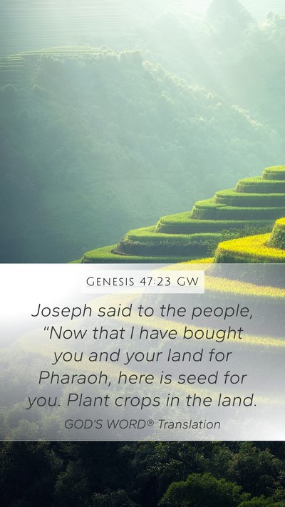 Genesis 47:23 GW Bible Verse Image