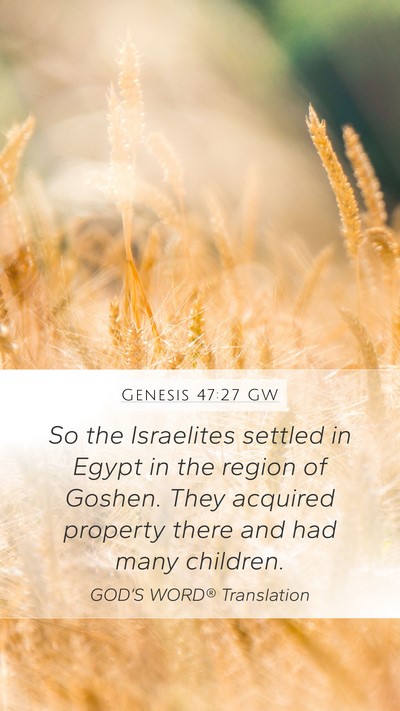 Genesis 47:27 GW Bible Verse Image