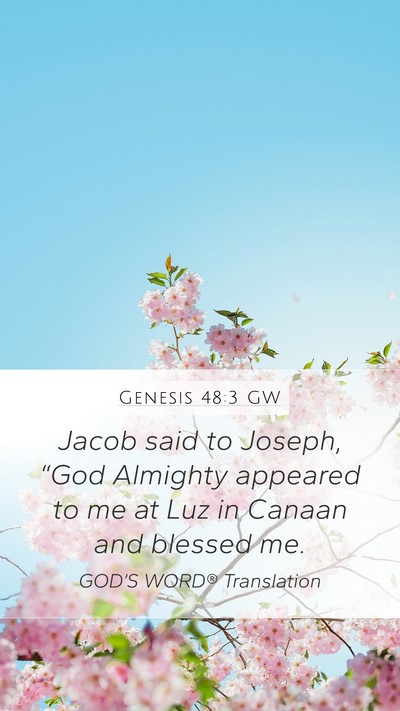 Genesis 48:3 GW Bible Verse Image