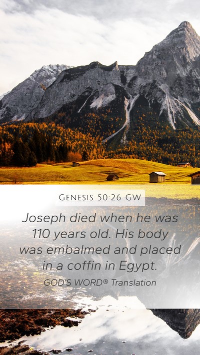 Genesis 50:26 GW Bible Verse Image