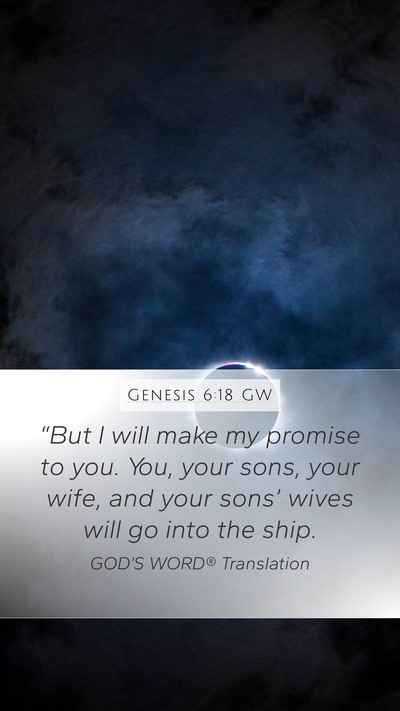 Genesis 6:18 GW Bible Verse Image