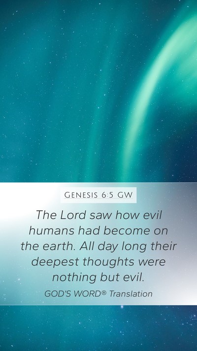 Genesis 6:5 GW Bible Verse Image