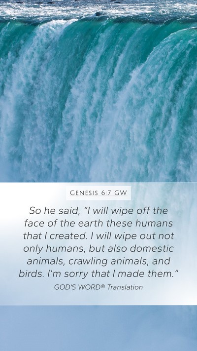 Genesis 6:7 GW Bible Verse Image