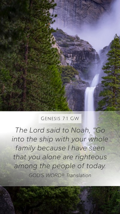 Genesis 7:1 GW Bible Verse Image