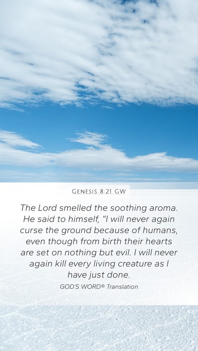 Genesis 8:21 GW Bible Verse Image
