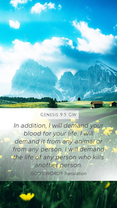 Genesis 9:5 GW Bible Verse Image