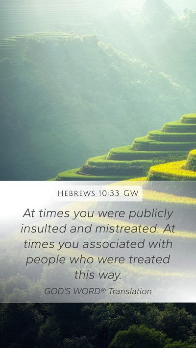 Hebrews 10:33 GW Bible Verse Image
