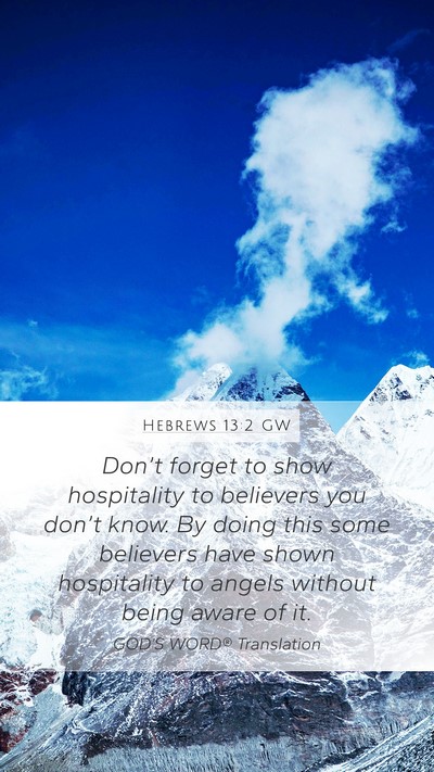 Hebrews 13:2 GW Bible Verse Image