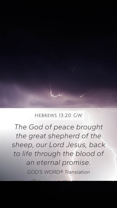 Hebrews 13:20 GW Bible Verse Image