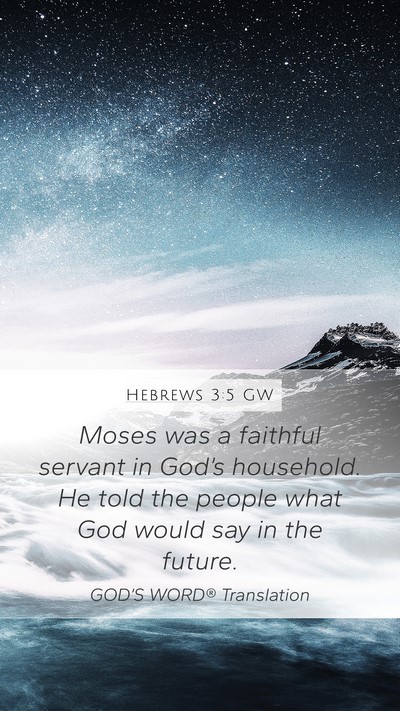 Hebrews 3:5 GW Bible Verse Image