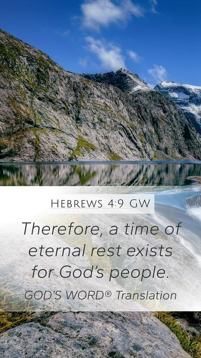 Hebrews 4:9 GW Bible Verse Image