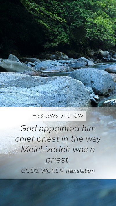 Hebrews 5:10 GW Bible Verse Image