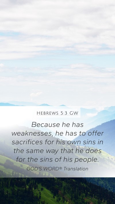 Hebrews 5:3 GW Bible Verse Image