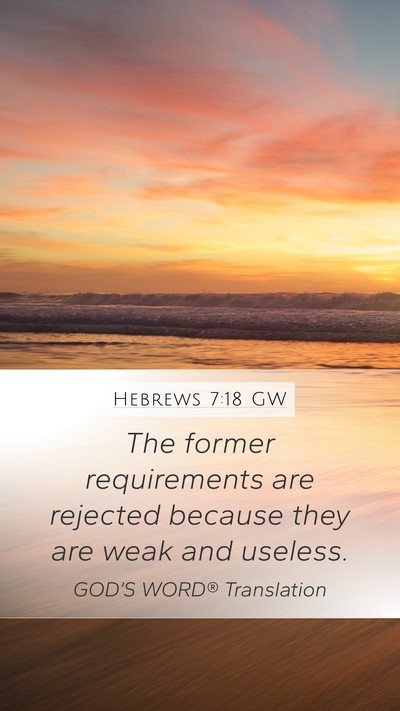 Hebrews 7:18 GW Bible Verse Image