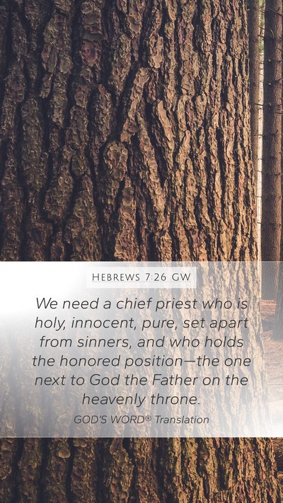 Hebrews 7:26 GW Bible Verse Image