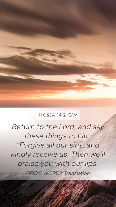 Hosea 14:2 GW Bible Verse Image