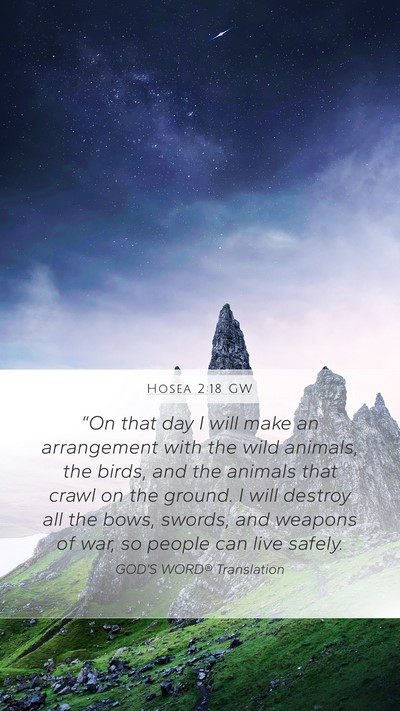 Hosea 2:18 GW Bible Verse Image