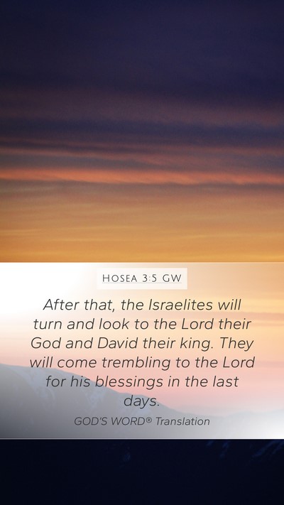 Hosea 3:5 GW Bible Verse Image