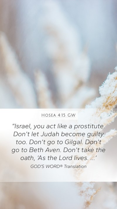 Hosea 4:15 GW Bible Verse Image