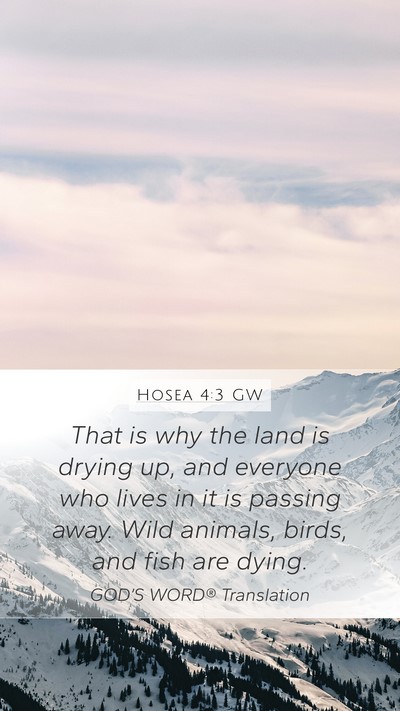 Hosea 4:3 GW Bible Verse Image