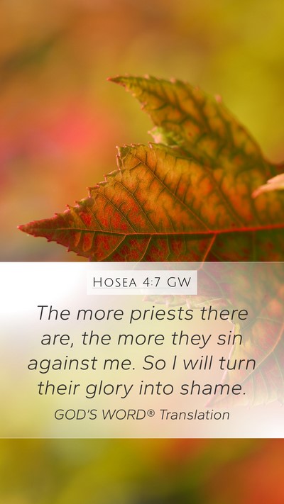 Hosea 4:7 GW Bible Verse Image