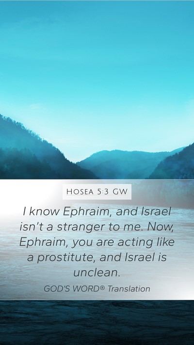 Hosea 5:3 GW Bible Verse Image