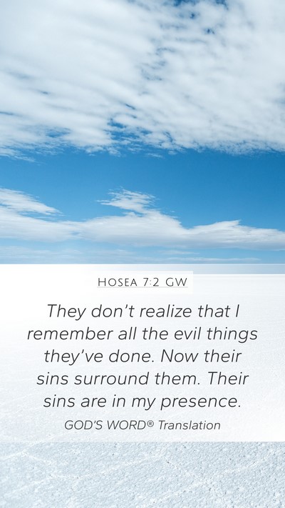Hosea 7:2 GW Bible Verse Image