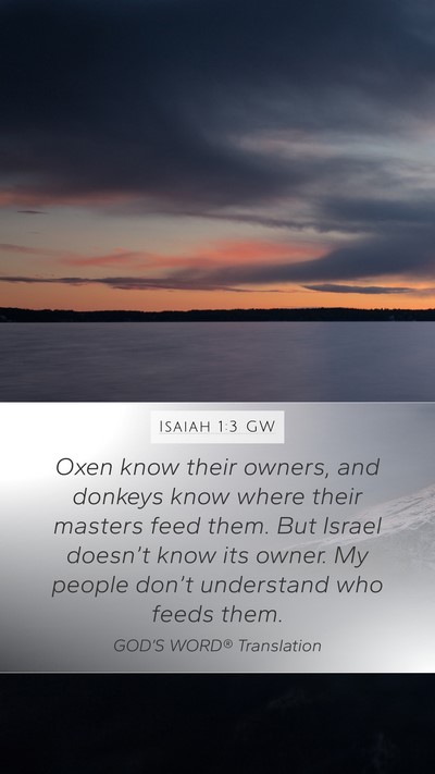 Isaiah 1:3 GW Bible Verse Image