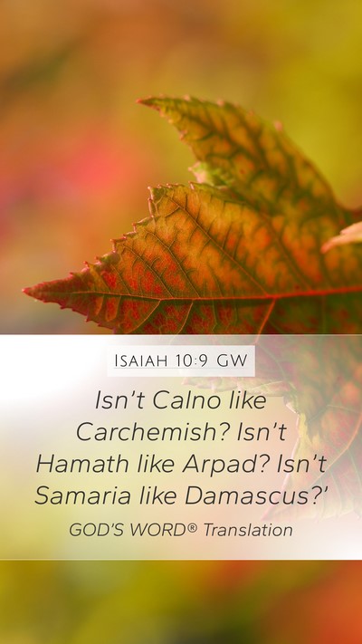 Isaiah 10:9 GW Bible Verse Image