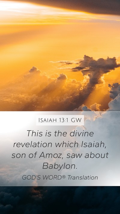 Isaiah 13:1 GW Bible Verse Image