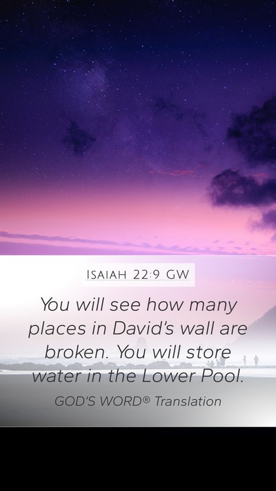 Isaiah 22:9 GW Bible Verse Image
