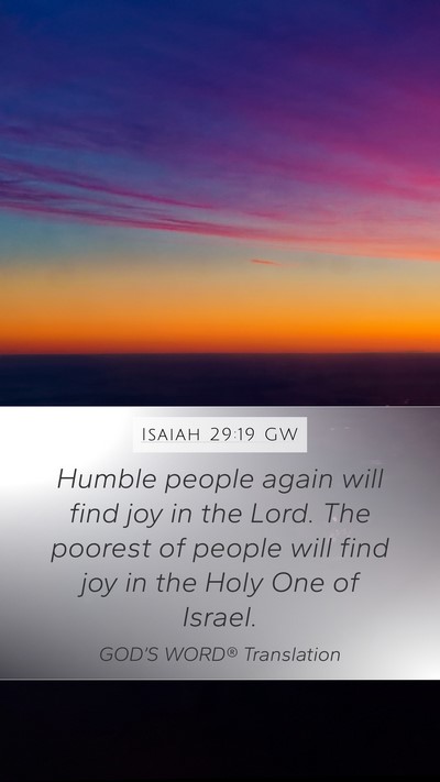 Isaiah 29:19 GW Bible Verse Image
