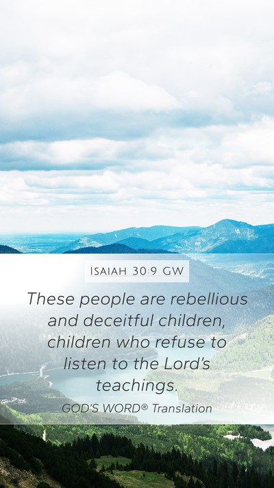 Isaiah 30:9 GW Bible Verse Image