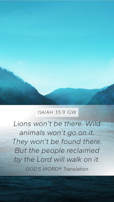 Isaiah 35:9 GW Bible Verse Image
