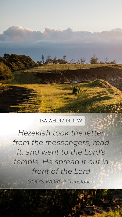 Isaiah 37:14 GW Bible Verse Image