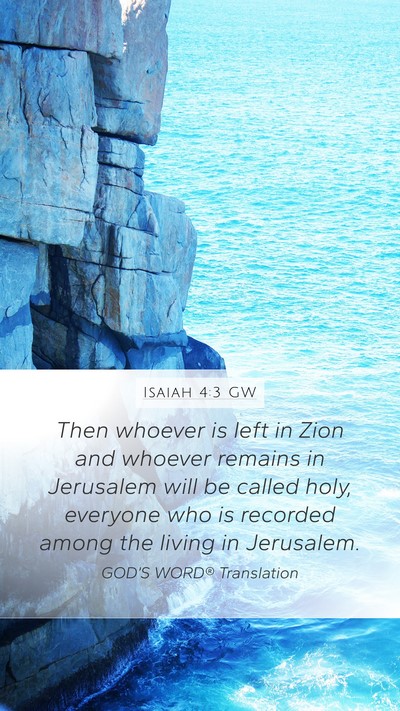 Isaiah 4:3 GW Bible Verse Image