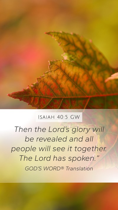Isaiah 40:5 GW Bible Verse Image