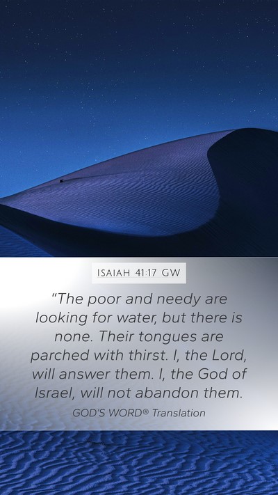 Isaiah 41:17 GW Bible Verse Image