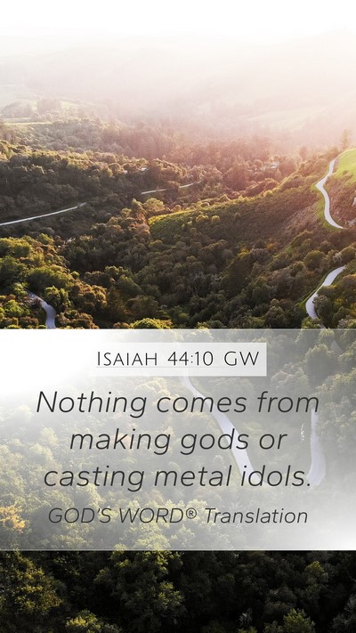 Isaiah 44:10 GW Bible Verse Image
