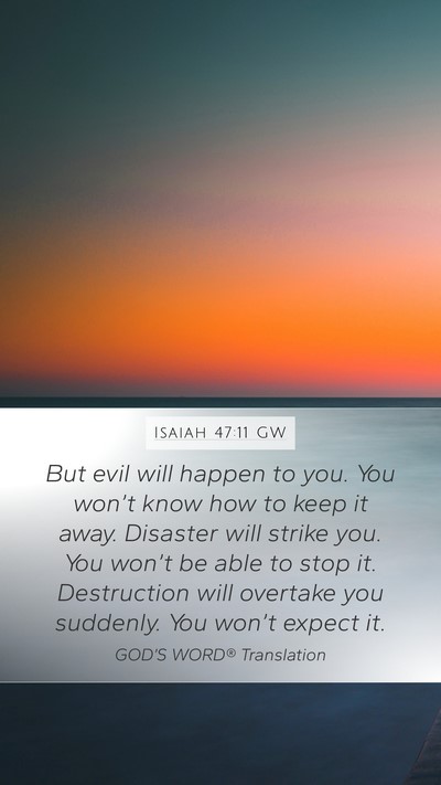 Isaiah 47:11 GW Bible Verse Image