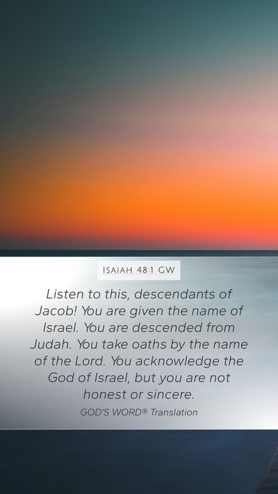 Isaiah 48:1 GW Bible Verse Image