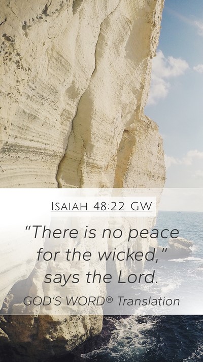 Isaiah 48:22 GW Bible Verse Image