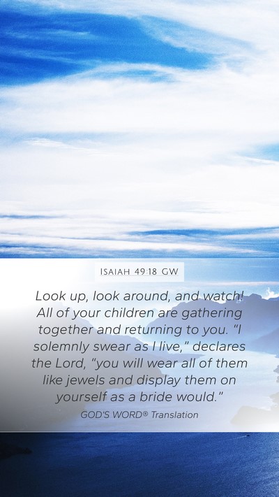 Isaiah 49:18 GW Bible Verse Image