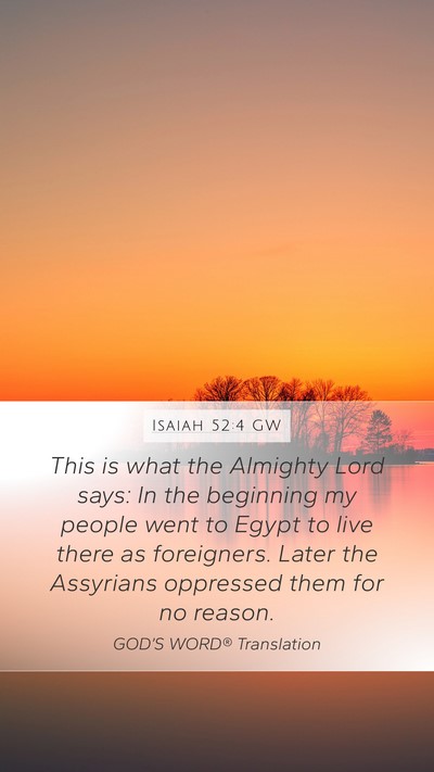 Isaiah 52:4 GW Bible Verse Image