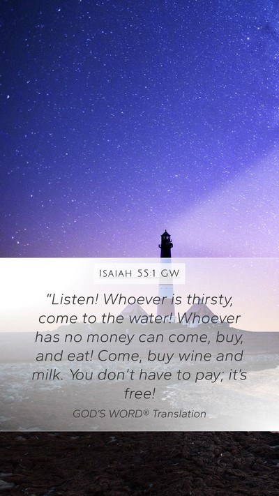 Isaiah 55:1 GW Bible Verse Image