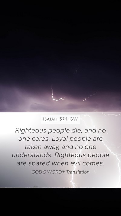 Isaiah 57:1 GW Bible Verse Image