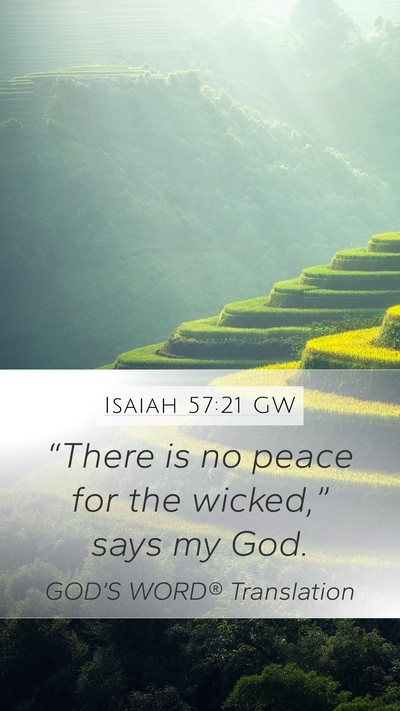 Isaiah 57:21 GW Bible Verse Image