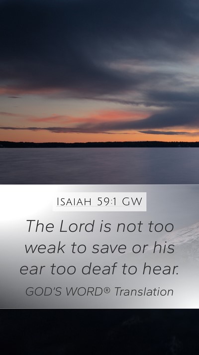 Isaiah 59:1 GW Bible Verse Image