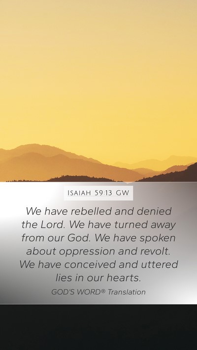 Isaiah 59:13 GW Bible Verse Image